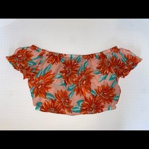 Aerie Floral Over the Shoulder Top